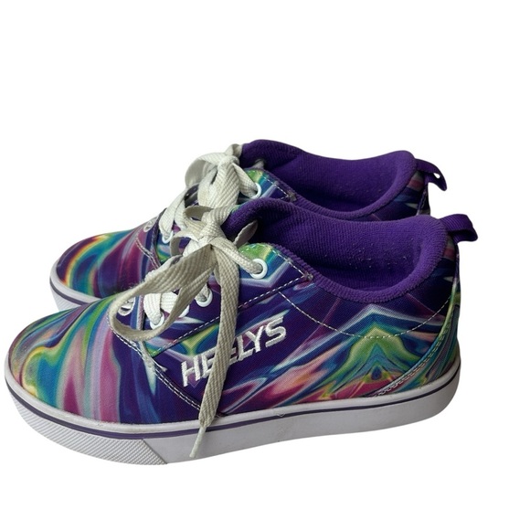 Heelys Pro 20 Prints Sneakers youth SZ 2 Purple Galaxy Multicolor tie dye child - Picture 3 of 12